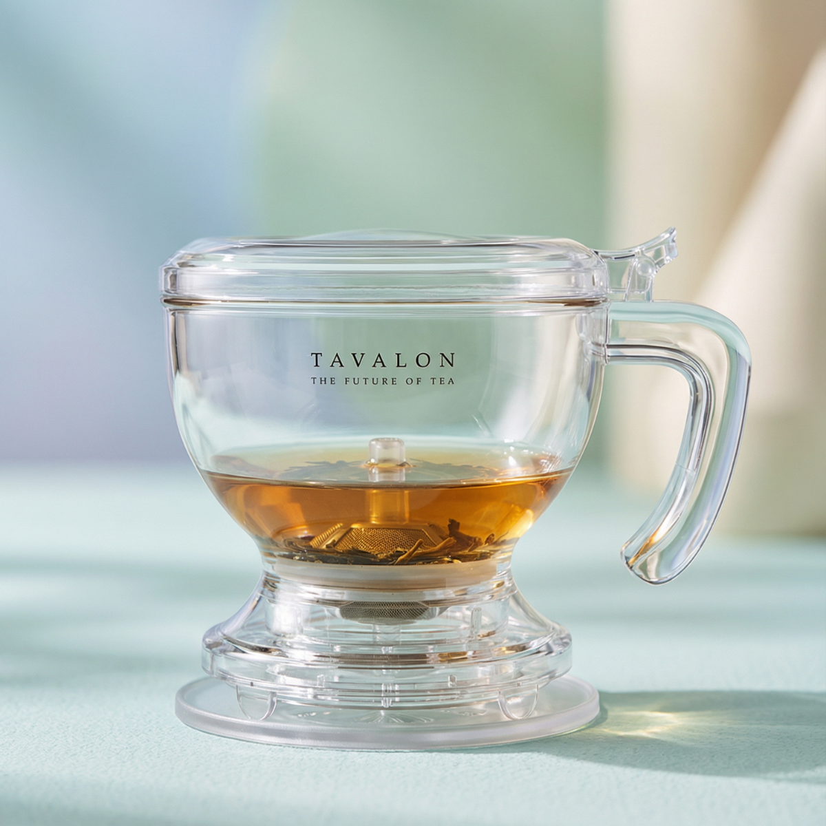 Gravity Teapot (Clear) Front View | Tavalon Tea
