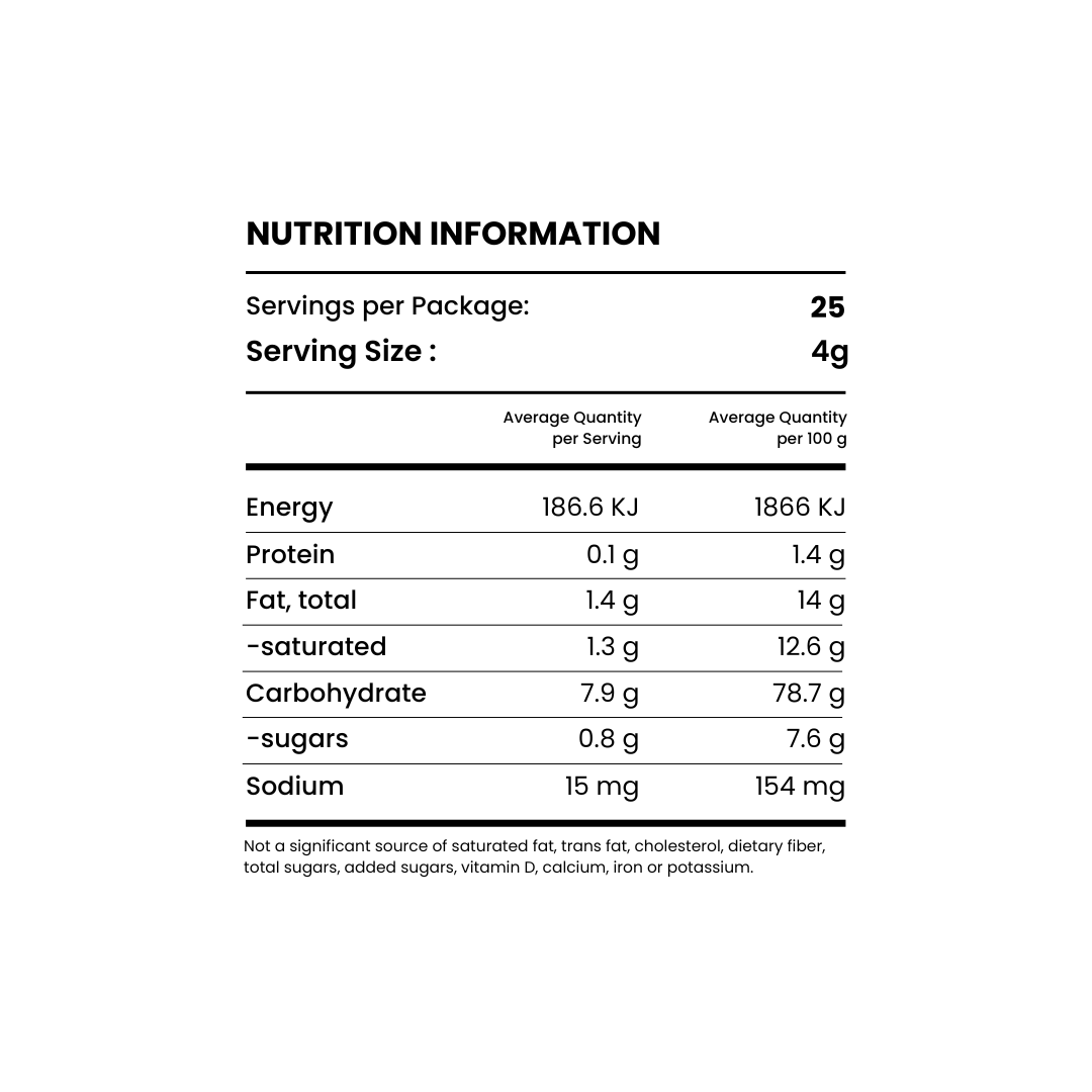 Taro Latte Mix Nutrition Information | Tavalon Tea Australia
