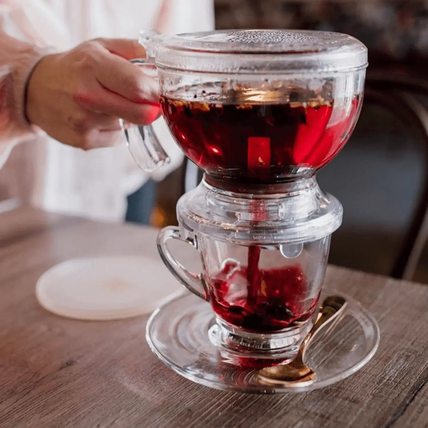 Gravity Teapot Cup & Saucer | Tavalon Tea Australia