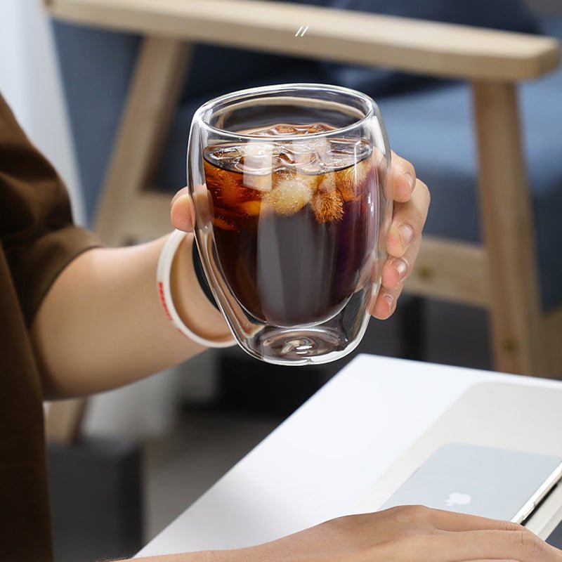 Large Sleek Double Wall Glass Cup | Tavalon Tea Australia