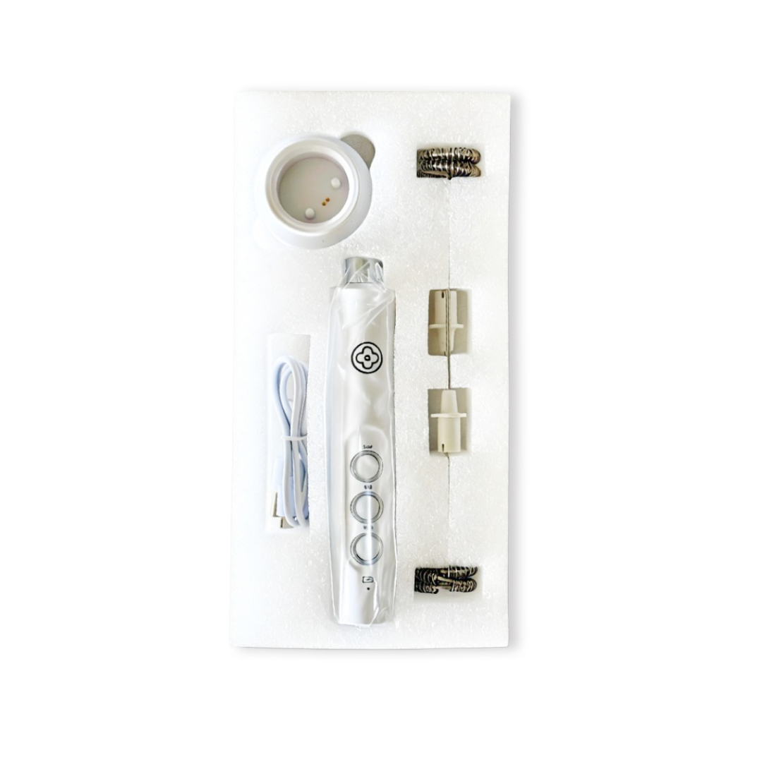 Electric Milk Frother Stick with Charging Stand (White)