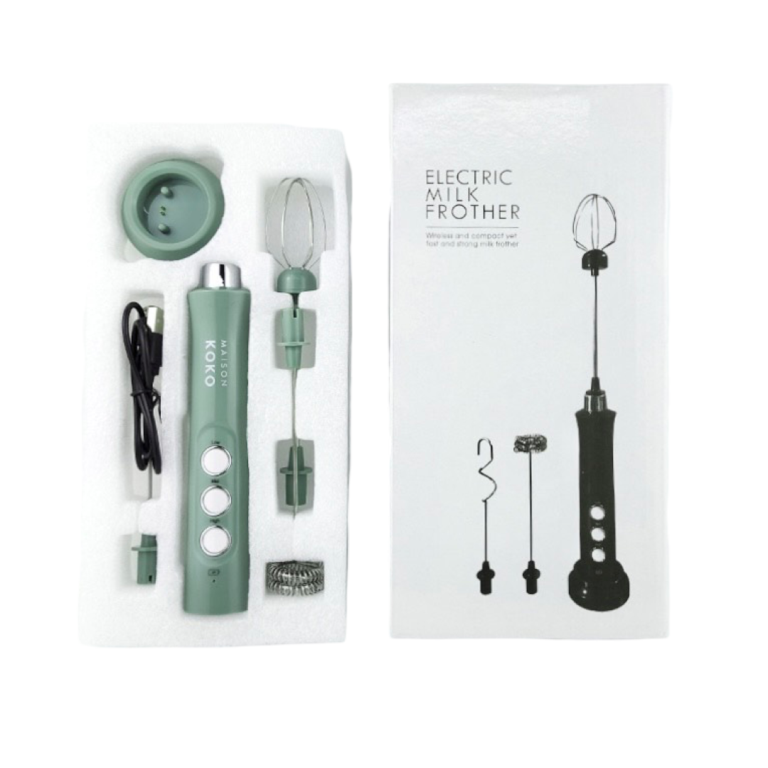 Electric Milk Frother Stick with Charging Stand