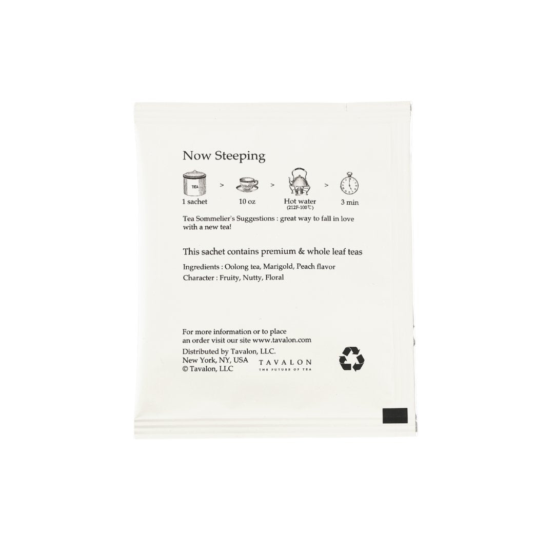Peachy Oolong Wrapped Teabags | Tavalon Tea Australia