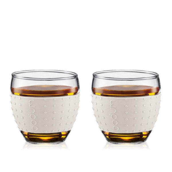 2 PAVINA Glass with White Silicone Sleeve 350ml | Tavalon Tea Australia