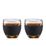 2 PAVINA Glass with Black Silicone Sleeve 350ml | Tavalon Tea Australia