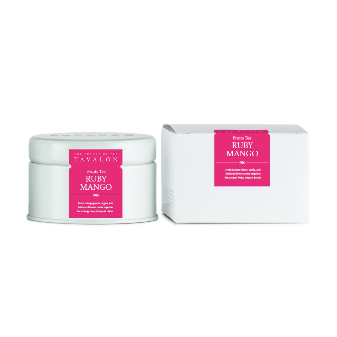 Ruby Mango Small Tin & Package | Tavalon Tea Australia