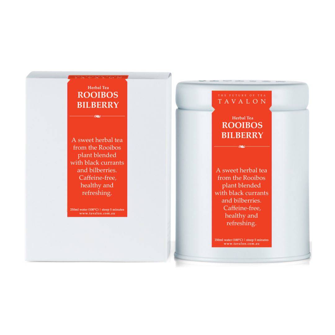 Rooibos Bilberry Large Package & Tin | Tavalon Tea Australia