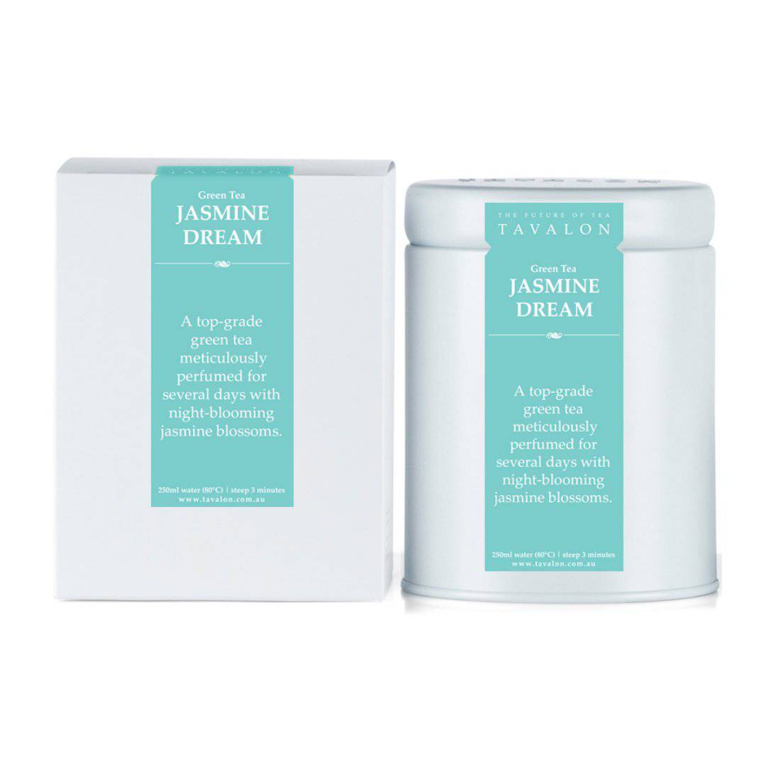 Jasmine Dream Large Tin & Package| Tavalon Tea Australia